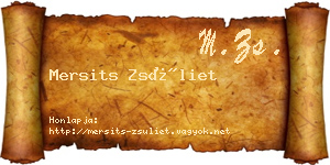Mersits Zsüliet névjegykártya